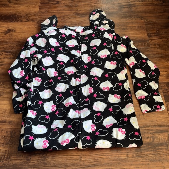 rare vintage sanrio hello kitty fleece onesie with paded feet - Picture 4 of 8